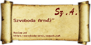 Szvoboda Arnó névjegykártya